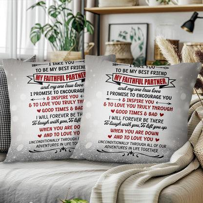 Faithful Partner Snowy Design Custom Pillow