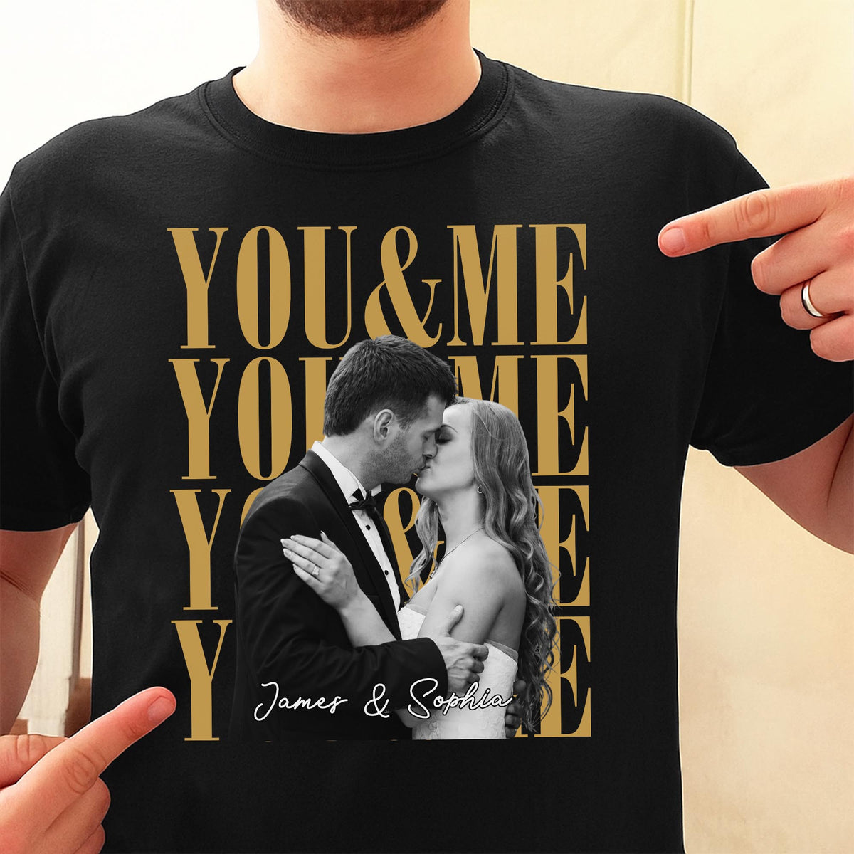 You & Me Personalized Custom Photo Couples T-shirt - Personalized Custom Unisex T-shirt, Hoodie - CPL1873_BBAS