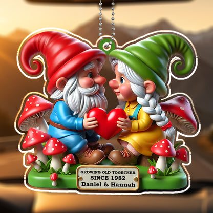 Growing Old Together Gnomes Holding Heart