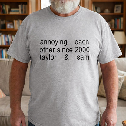 Annoying Each Other Since Personalized Couple T-shirt With Custom Characters - Personalized Custom Unisex T-shirt, Hoodie - CPL1901_WBAS