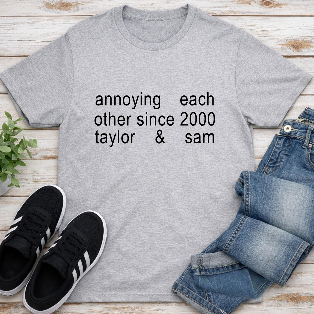 Annoying Each Other Since Personalized Couple T-shirt With Custom Characters - Personalized Custom Unisex T-shirt, Hoodie - CPL1901_WBAS