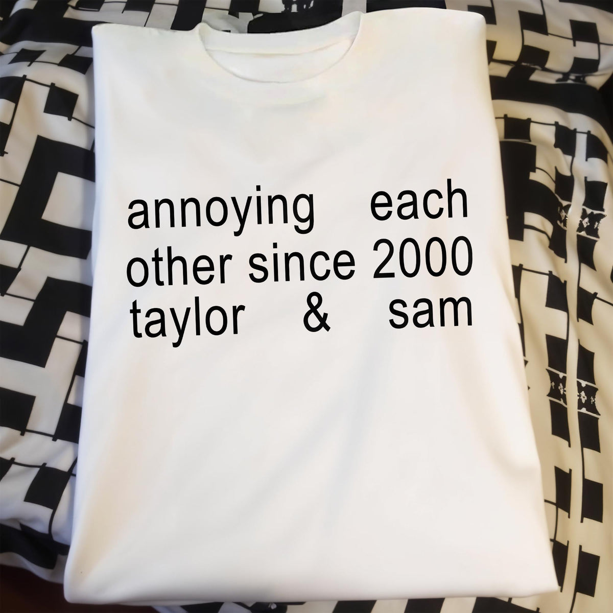 Annoying Each Other Since Personalized Couple T-shirt With Custom Characters - Personalized Custom Unisex T-shirt, Hoodie - CPL1901_WBAS