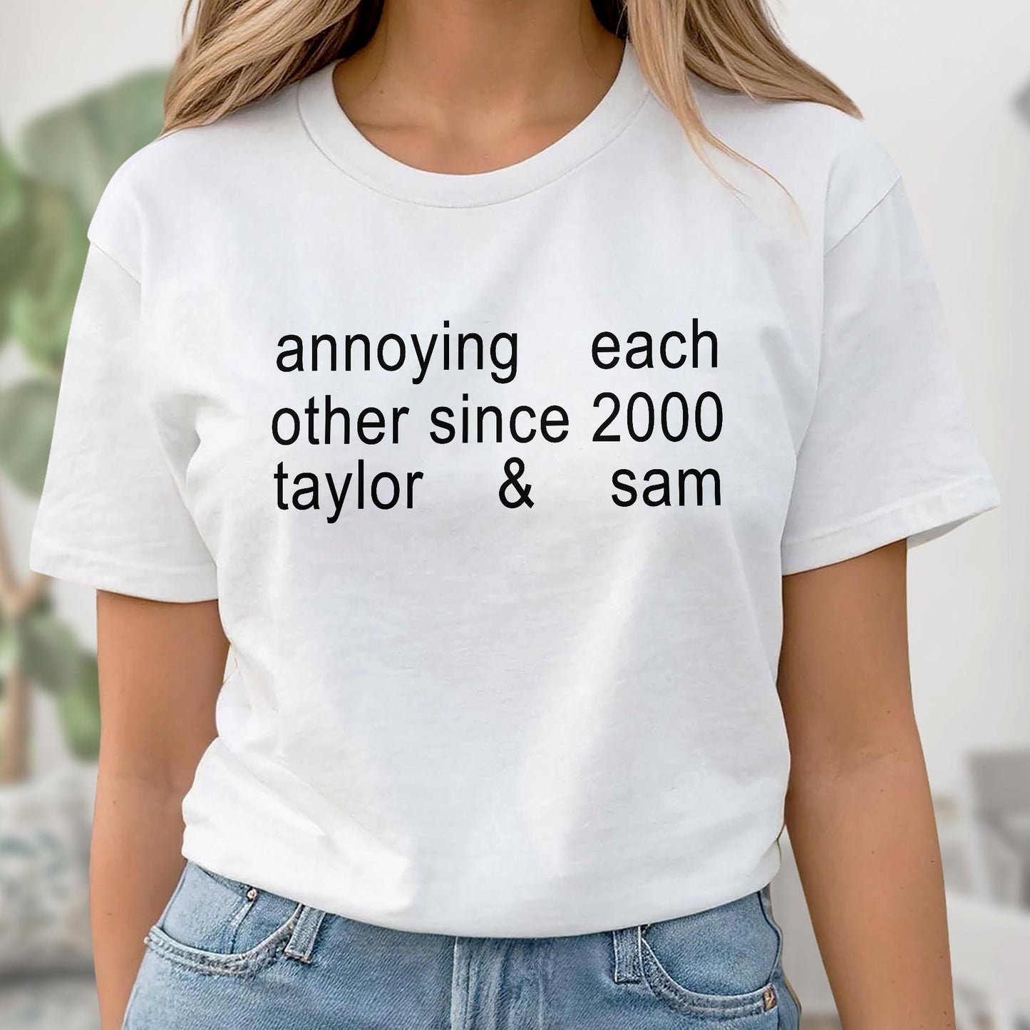 Annoying Each Other Since Personalized Couple T-shirt With Custom Characters - Personalized Custom Unisex T-shirt, Hoodie - CPL1901_WBAS