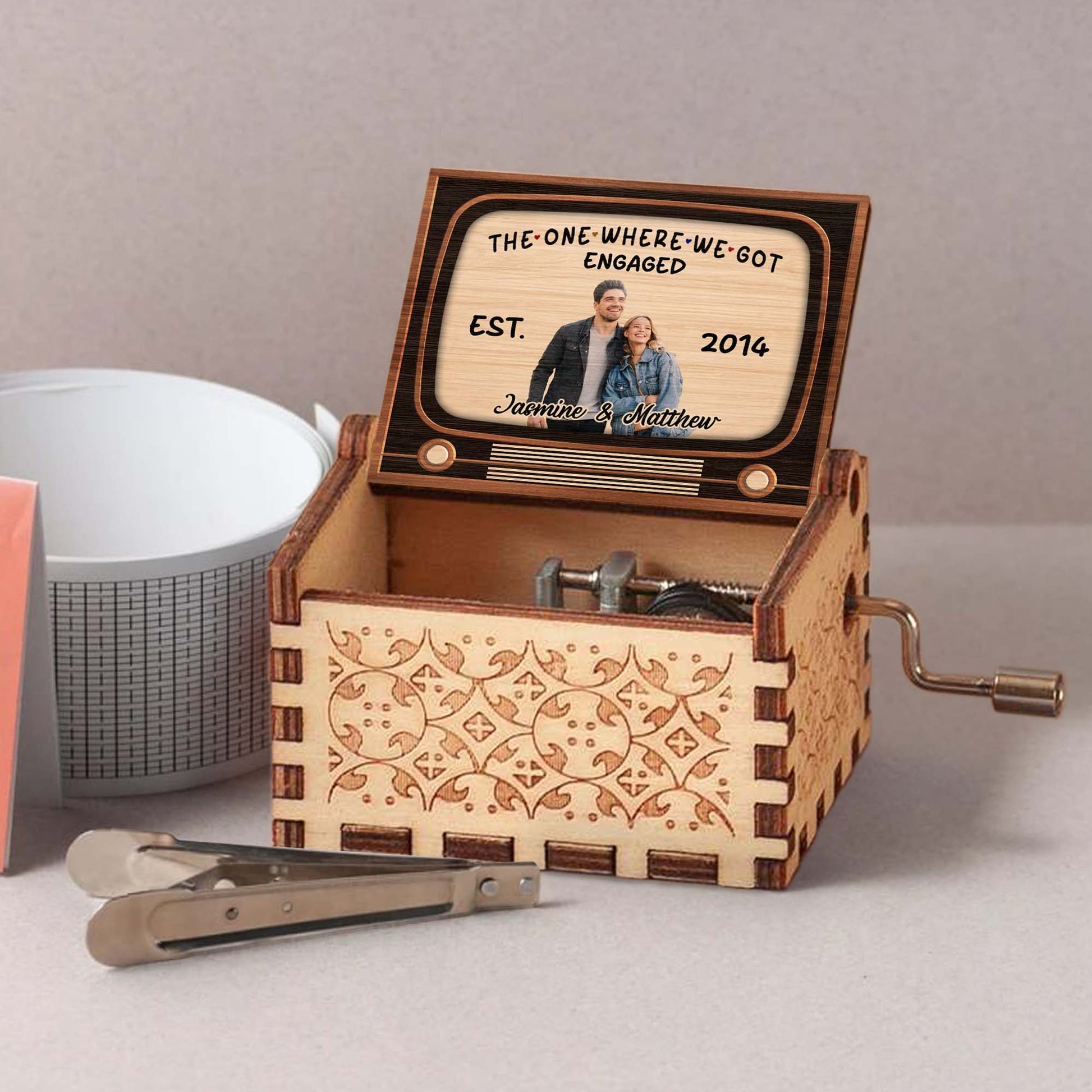 The One Where We Got Engaged Vintage Cassette Design