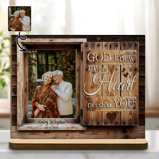 God Knew My Heart Needed You Wood Plaque With Hearts