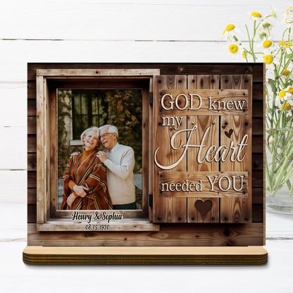 God Knew My Heart Needed You Wood Plaque With Hearts