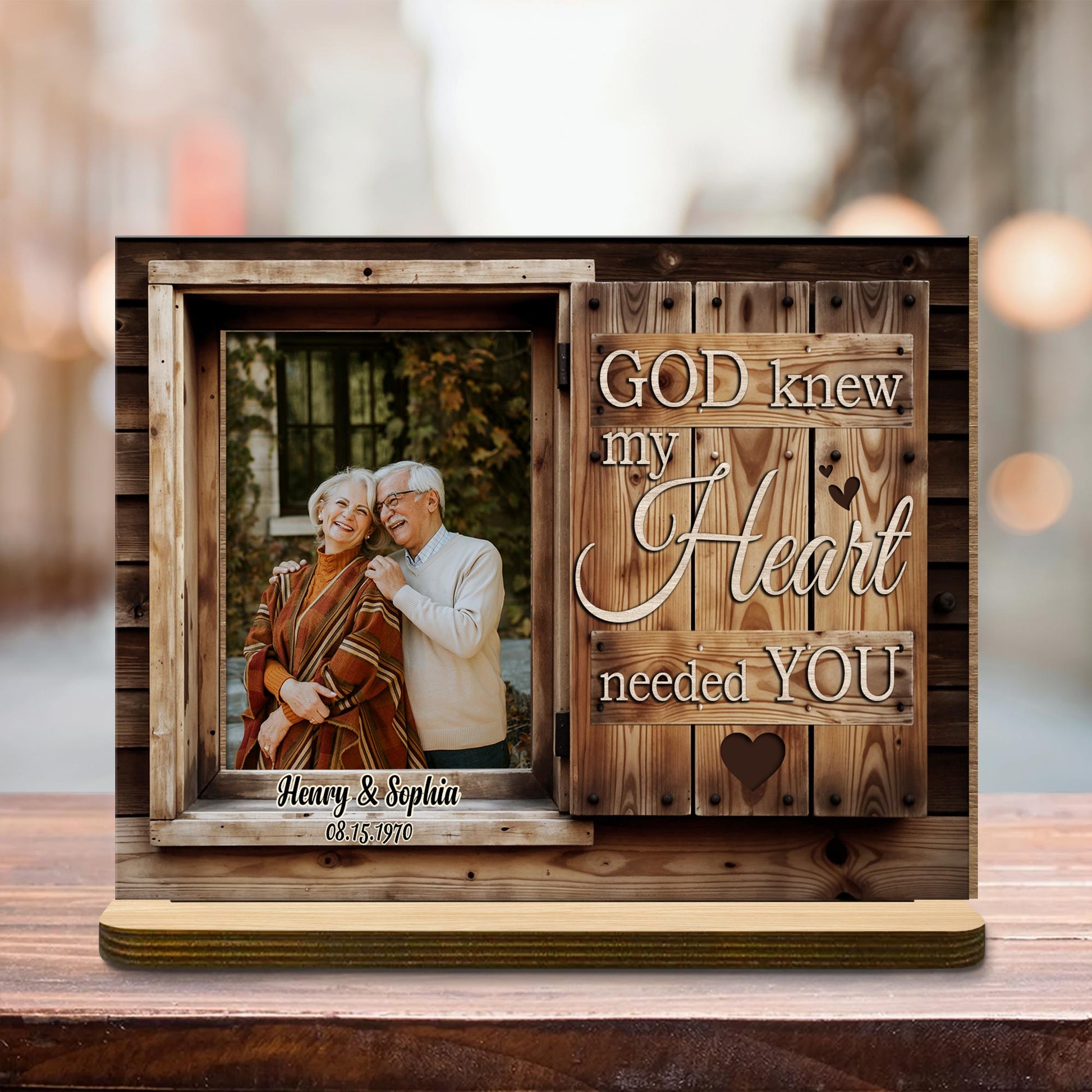 God Knew My Heart Needed You Wood Plaque With Hearts