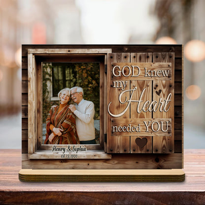 God Knew My Heart Needed You Wood Plaque With Hearts