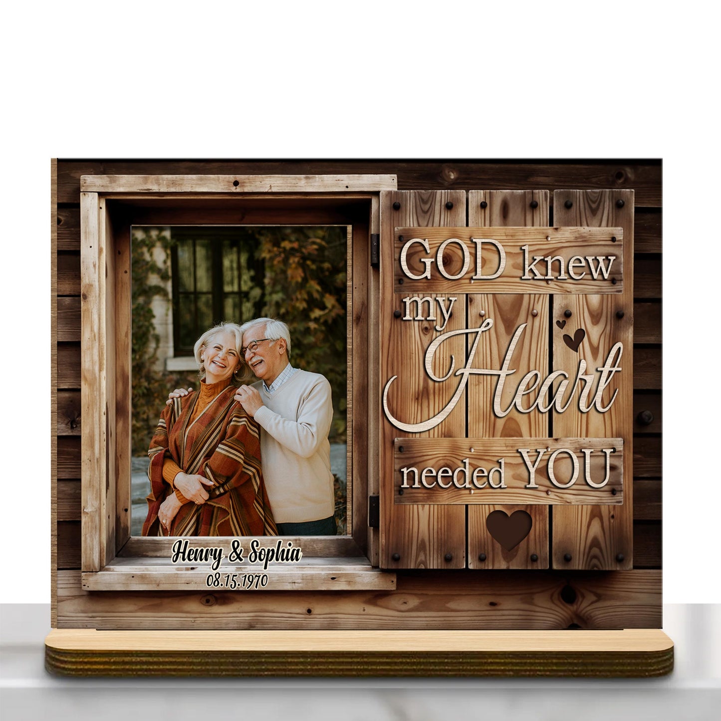 God Knew My Heart Needed You Wood Plaque With Hearts