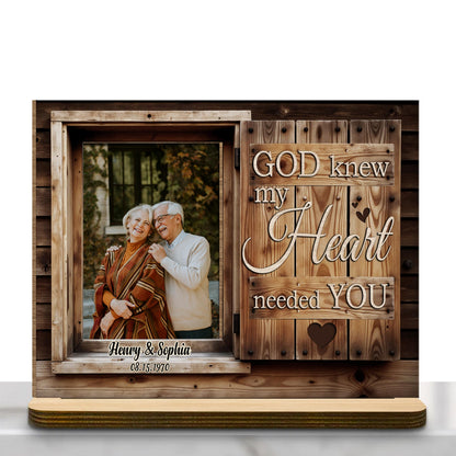 God Knew My Heart Needed You Wood Plaque With Hearts