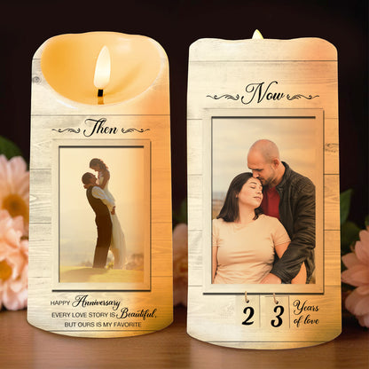Every Love Story Is Beautiful Romantic Photo Candle