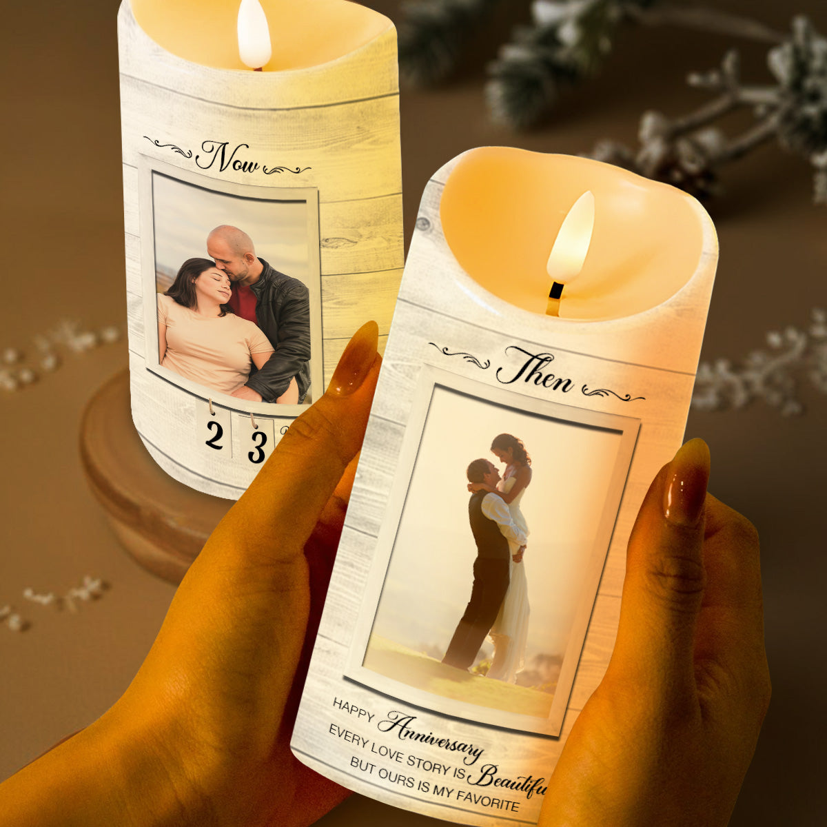Every Love Story Is Beautiful Romantic Photo Candle