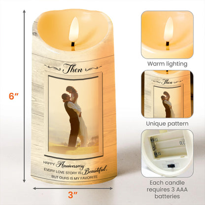 Every Love Story Is Beautiful Romantic Photo Candle