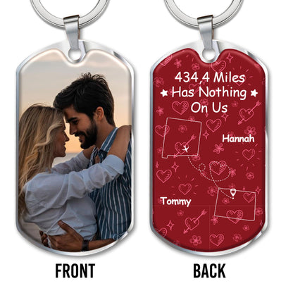 Distance Has Nothing On Us Heart Map Keychain - Personalized Custom Keychain - CPL208_KCH