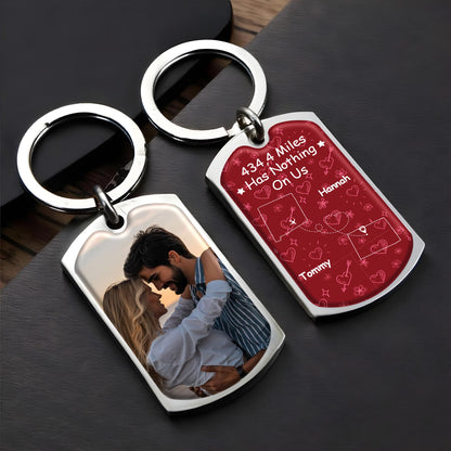Distance Has Nothing On Us Heart Map Keychain - Personalized Custom Keychain - CPL208_KCH