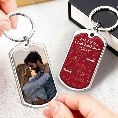 Distance Has Nothing On Us Heart Map Keychain - Personalized Custom Keychain - CPL208_KCH