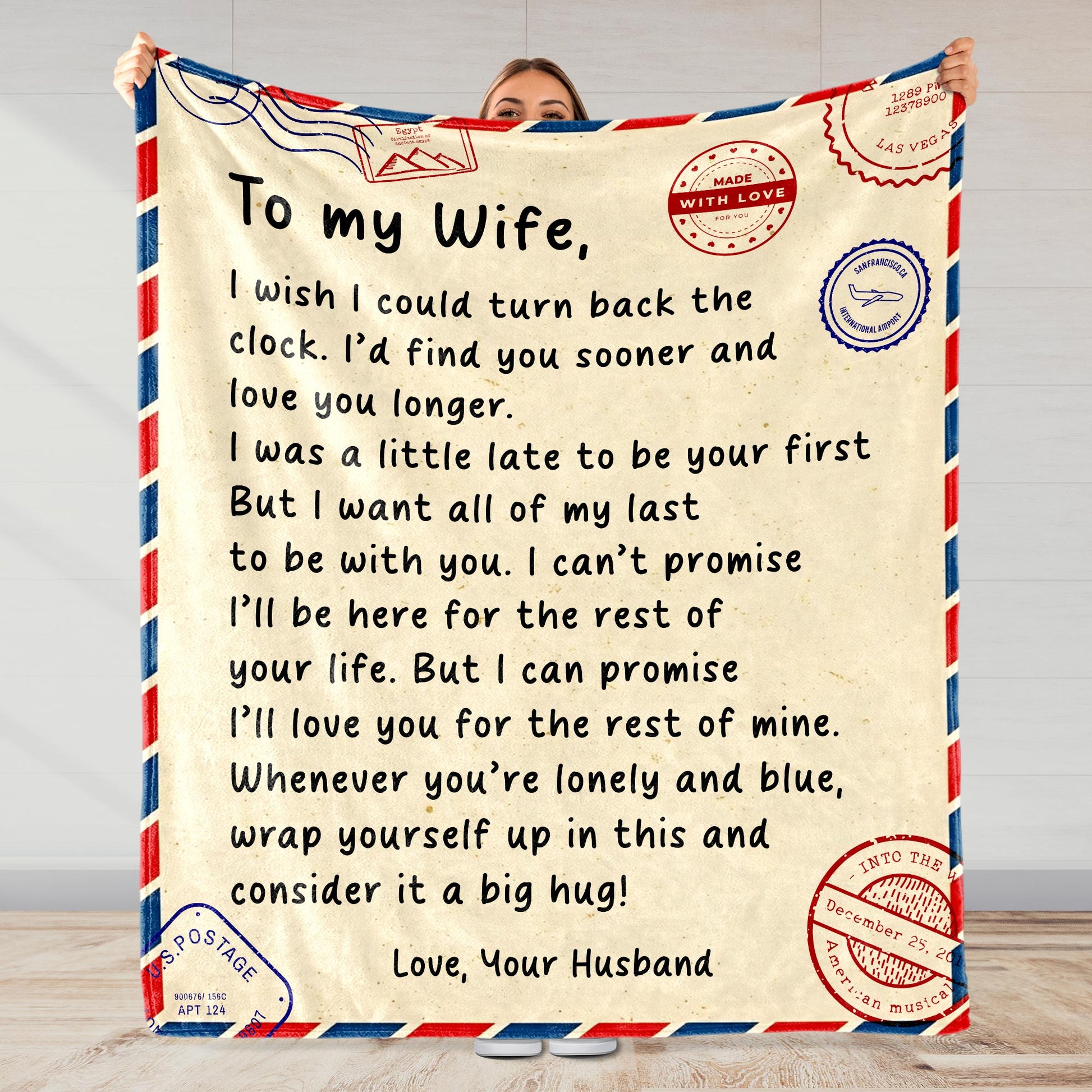 Turn Back The Clock Love Message For Wife With Postage Stamps