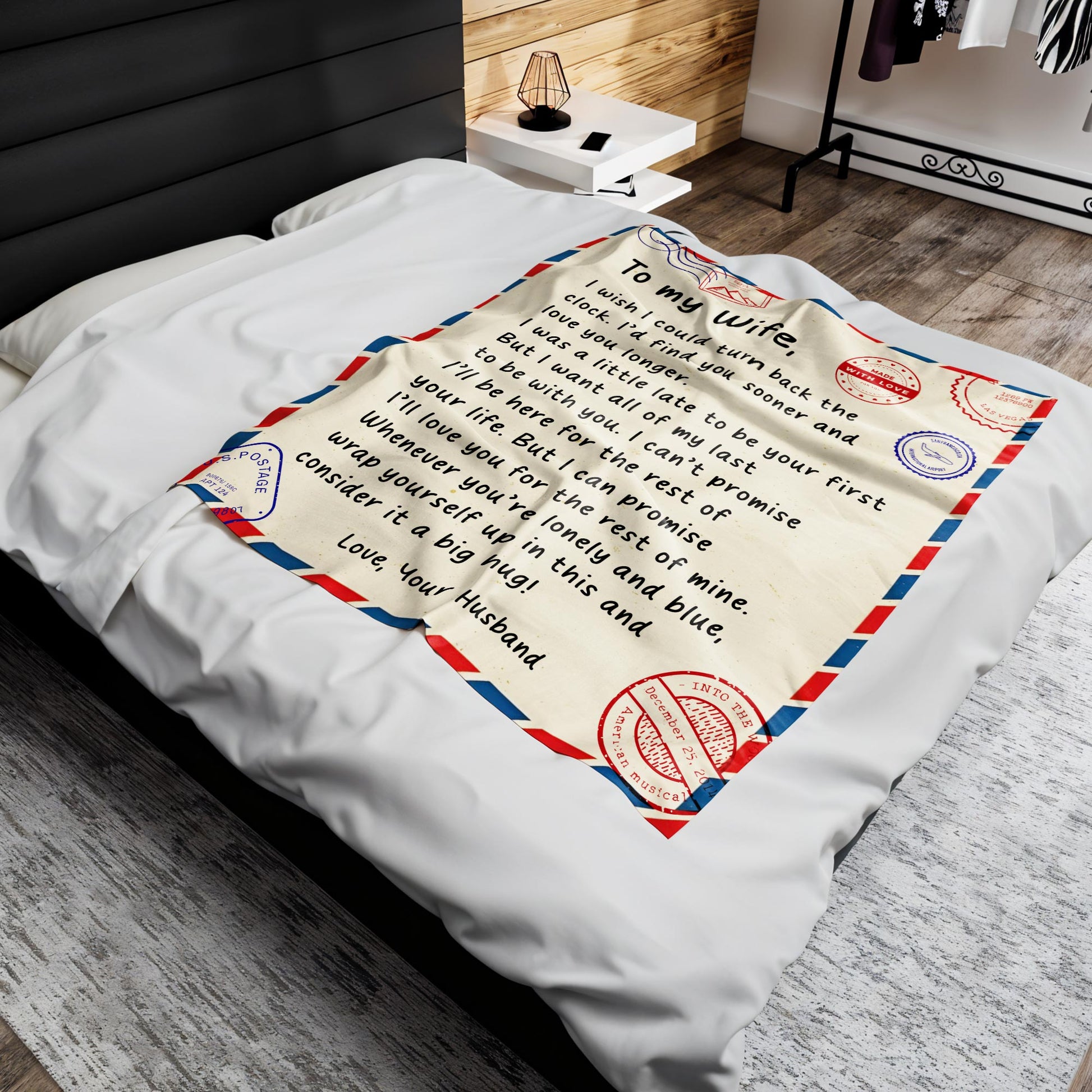 Turn Back The Clock Love Message For Wife With Postage Stamps