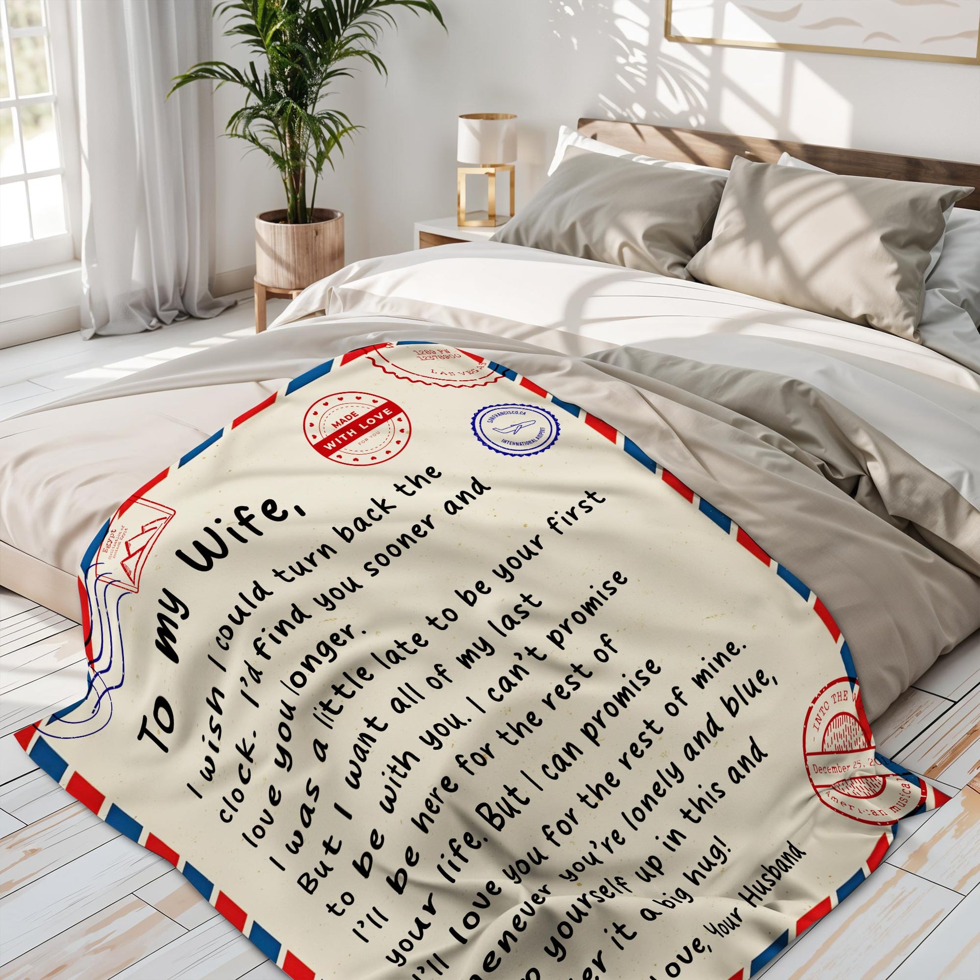 Turn Back The Clock Love Message For Wife With Postage Stamps