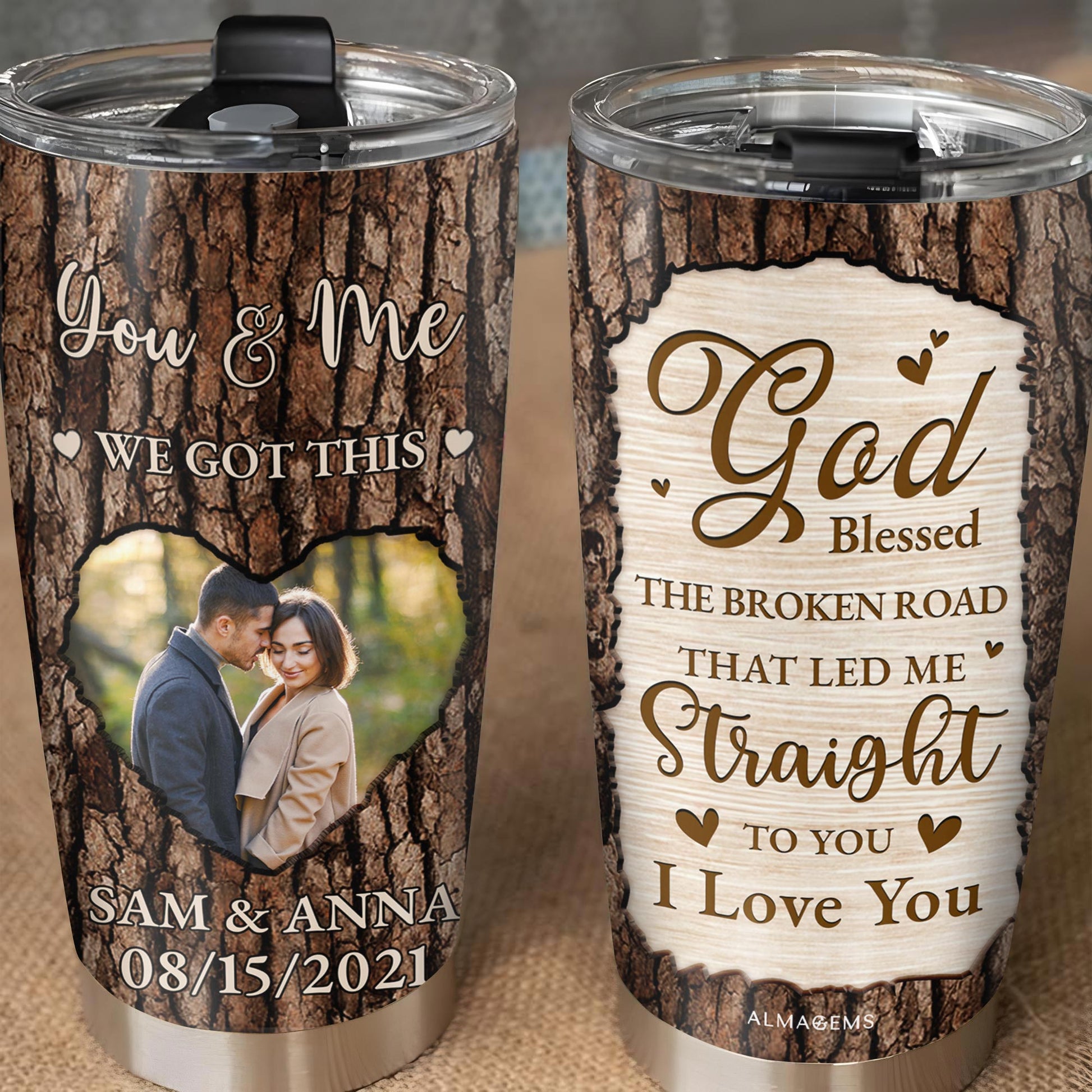 God Blessed The Broken Road, Heart & Bark Texture Design