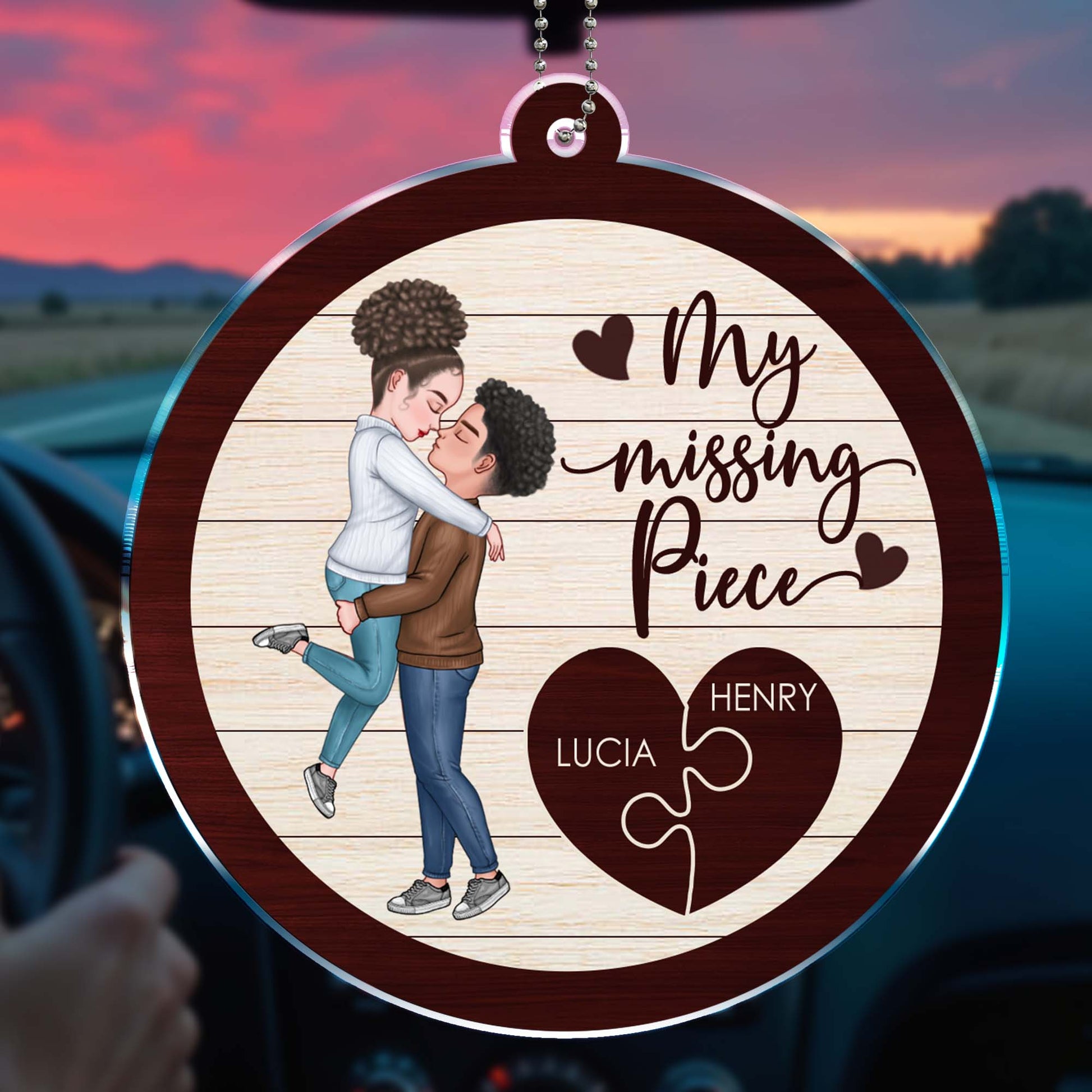 My Missing Piece With Couple And Heart Puzzle Design