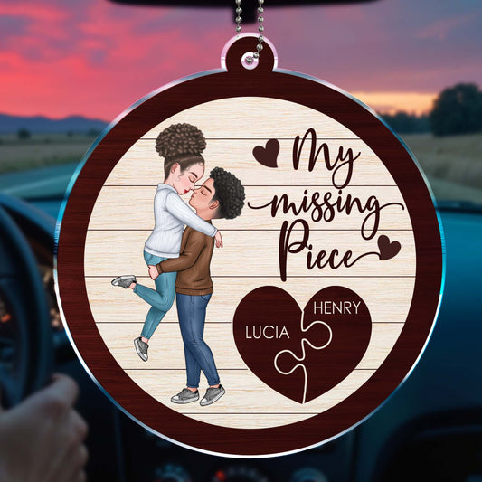 My Missing Piece With Couple And Heart Puzzle Design