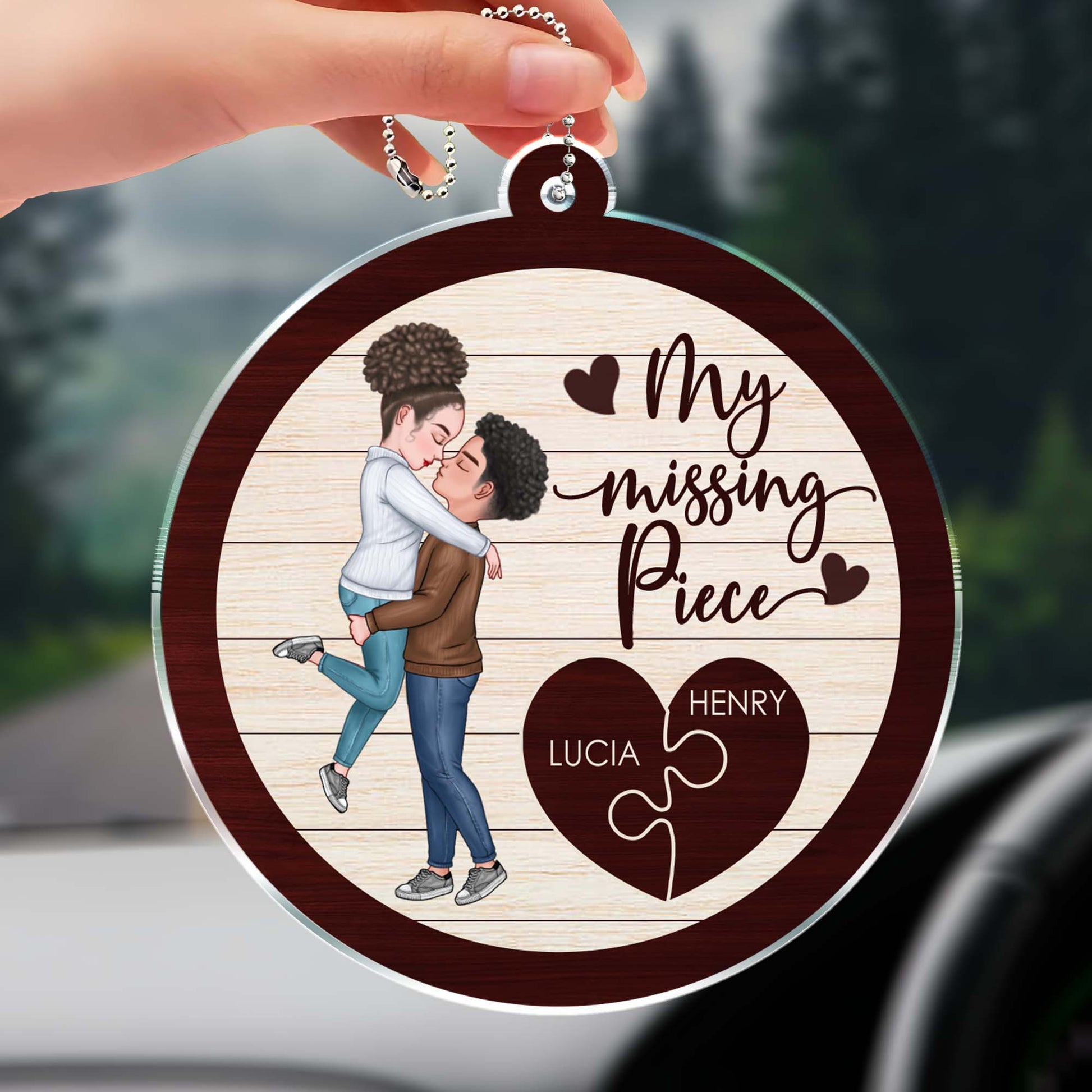 My Missing Piece With Couple And Heart Puzzle Design