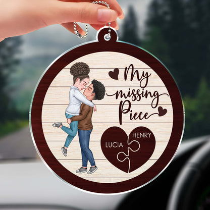 My Missing Piece With Couple And Heart Puzzle Design
