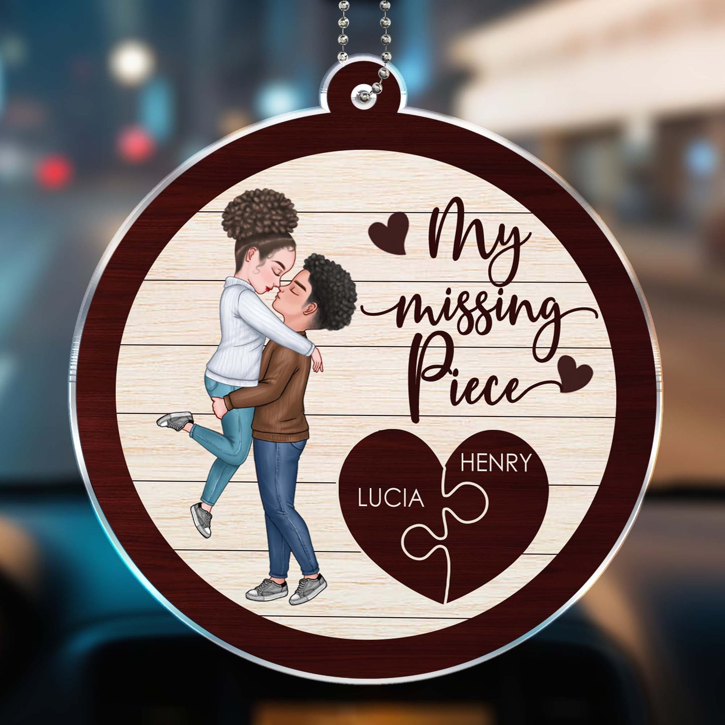 My Missing Piece With Couple And Heart Puzzle Design