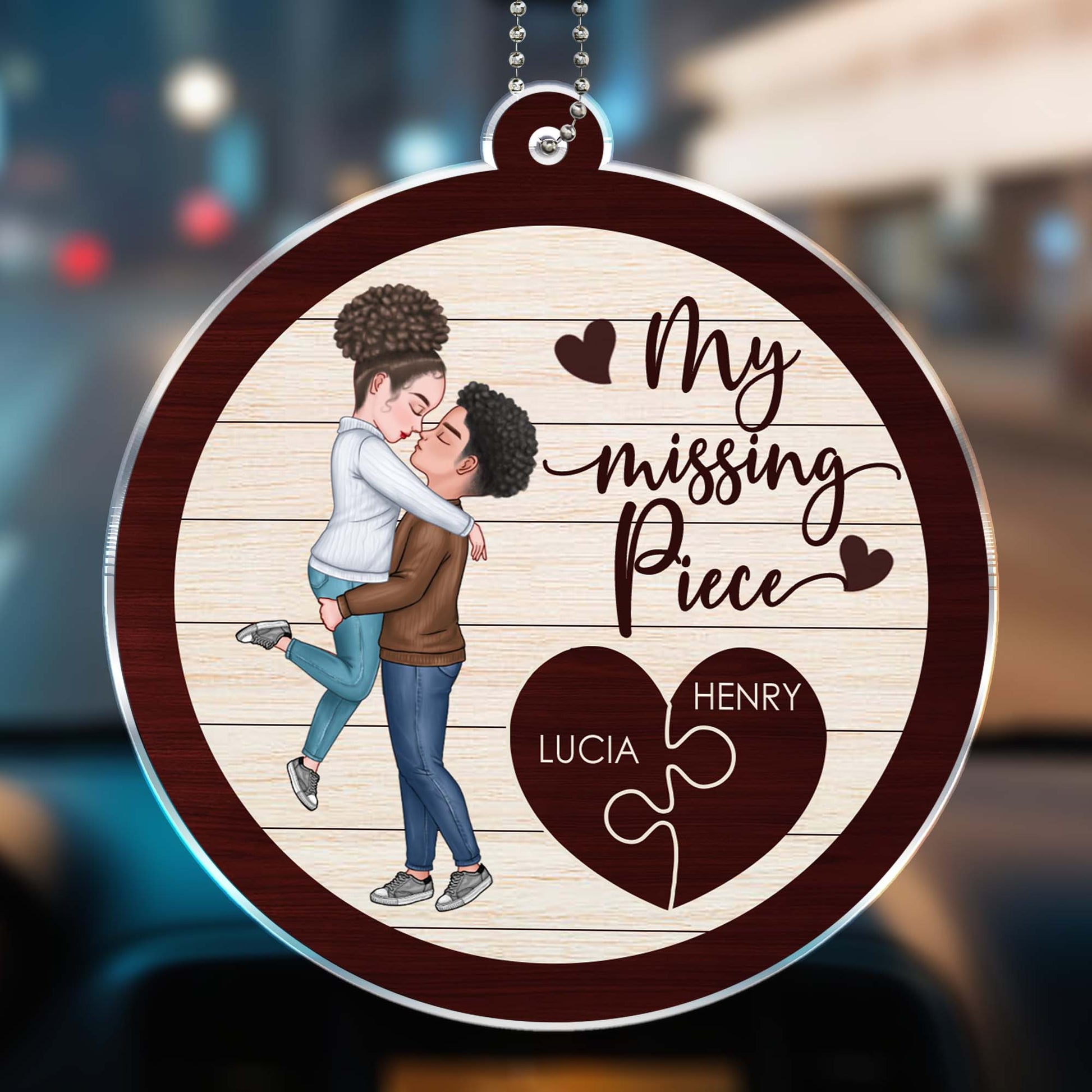 My Missing Piece With Couple And Heart Puzzle Design
