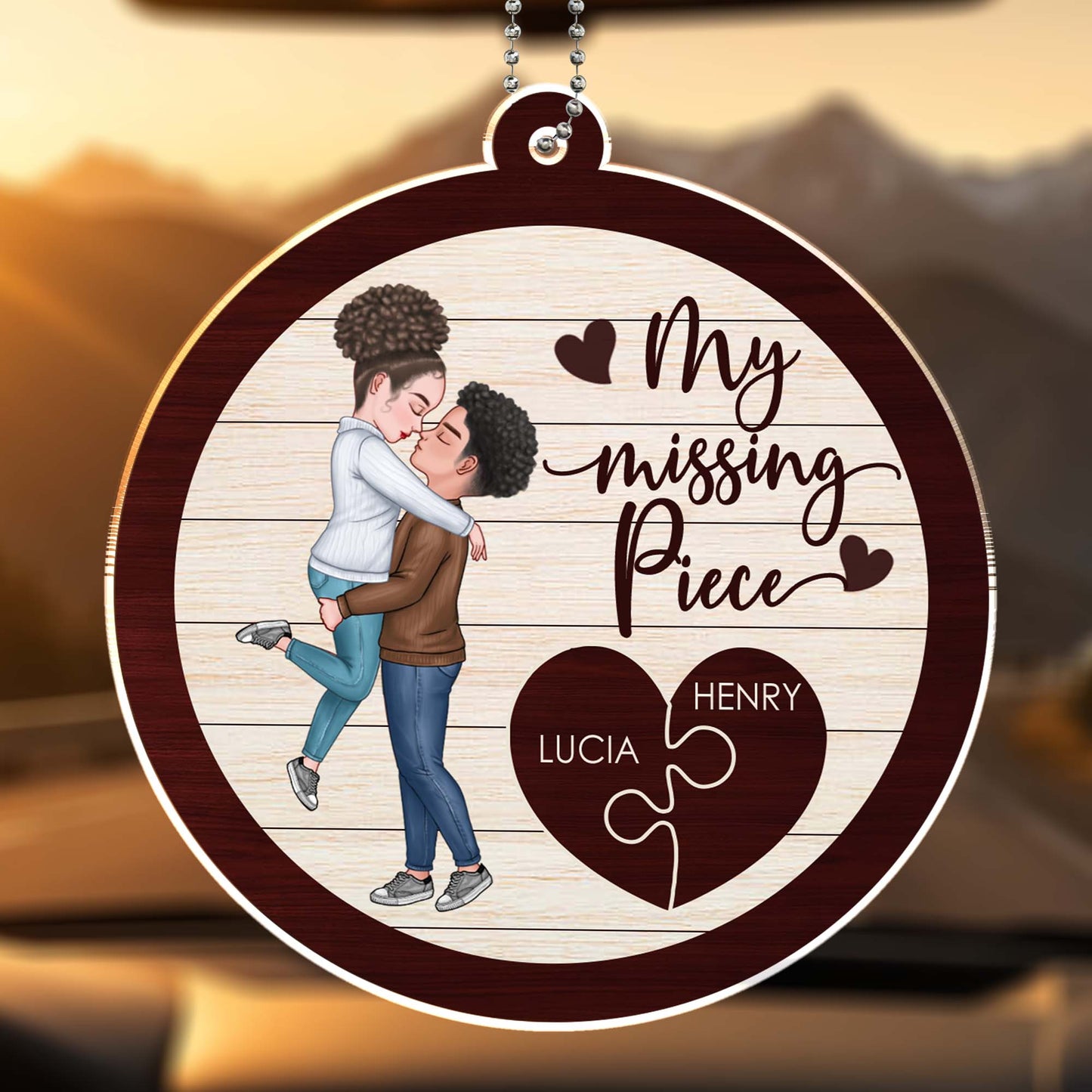 My Missing Piece With Couple And Heart Puzzle Design