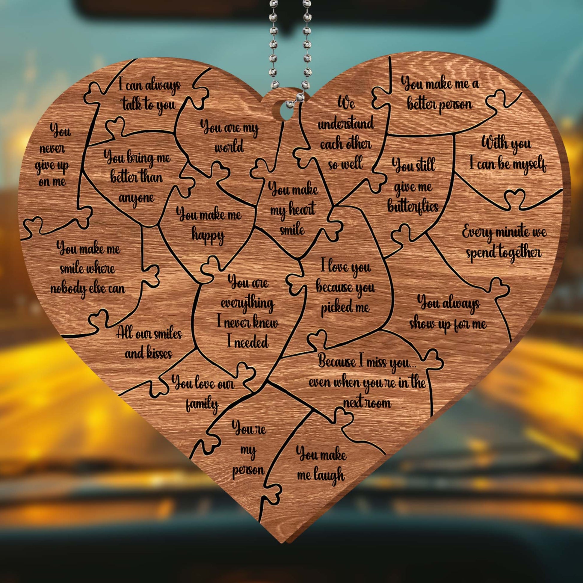 Heart Puzzle With Affectionate Messages For Loved Ones