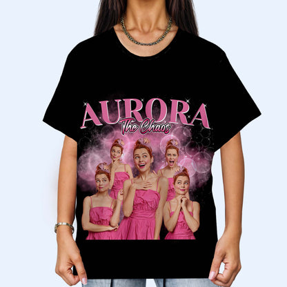 Aurora The Chaos With Cosmic Background and Pink Dress Imagery
