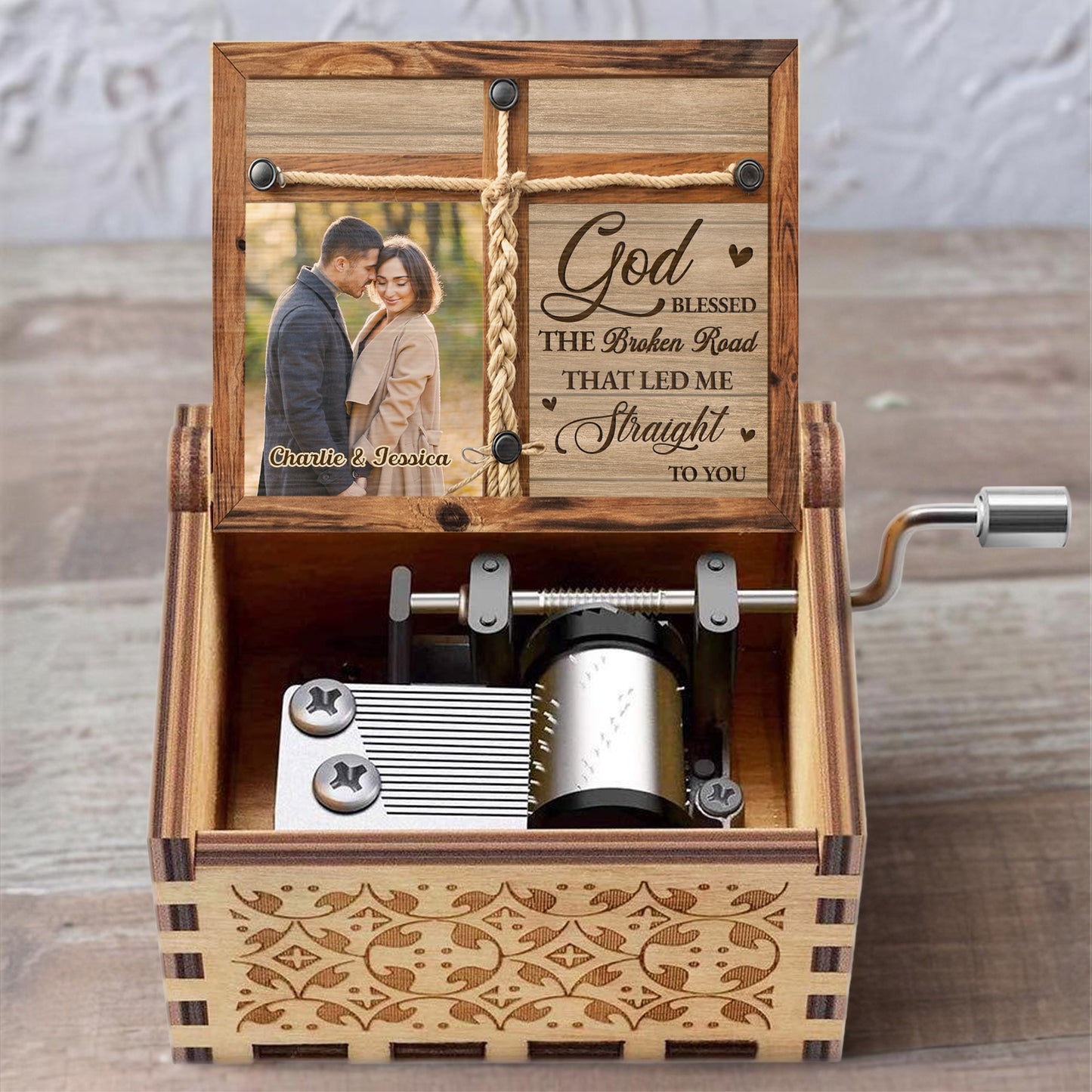 God Blessed The Broken Road, Personalized Love Keepsake
