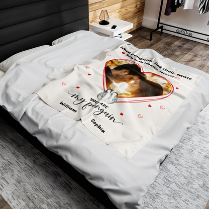 Penguin Couple Forever Love Throw Blanket