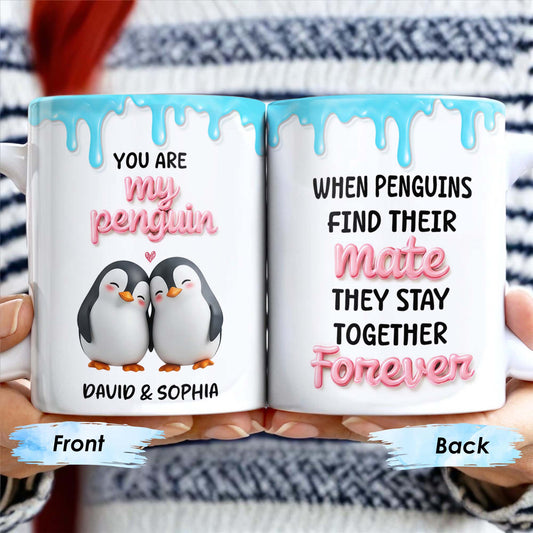 Penguin Mate Forever Love Custom Mug