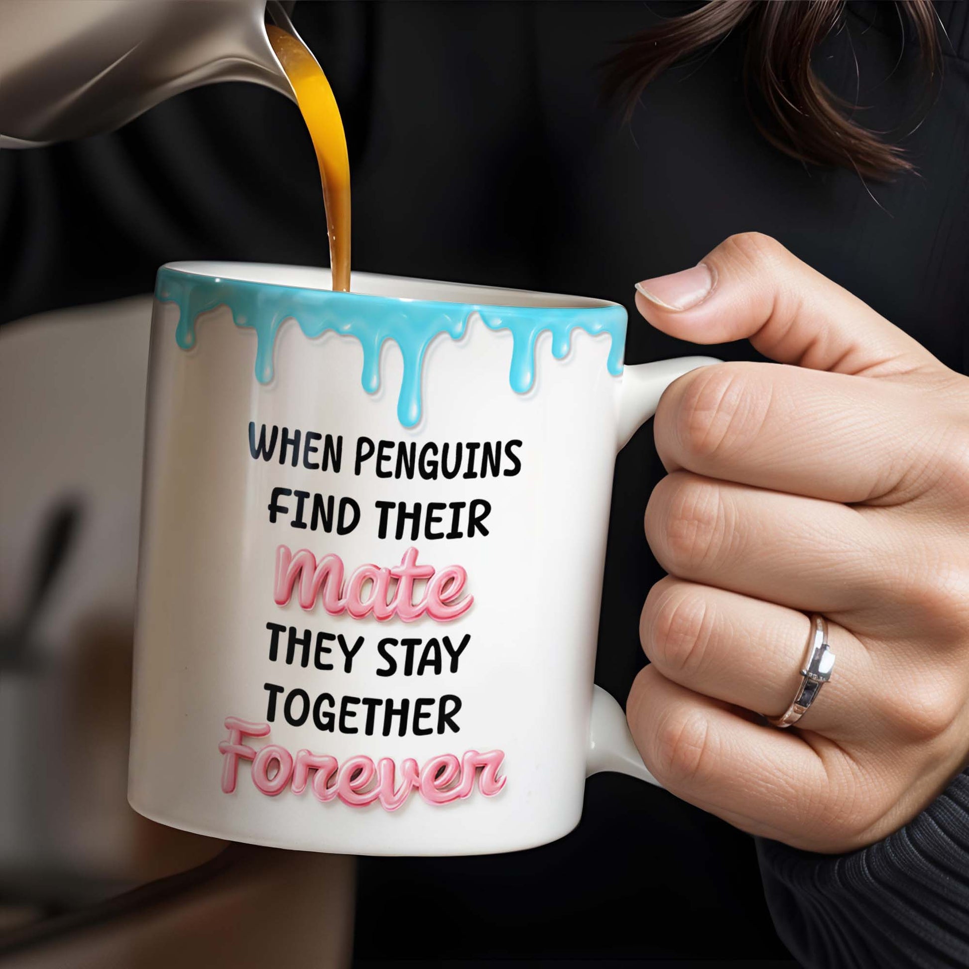 Penguin Mate Forever Love Custom Mug
