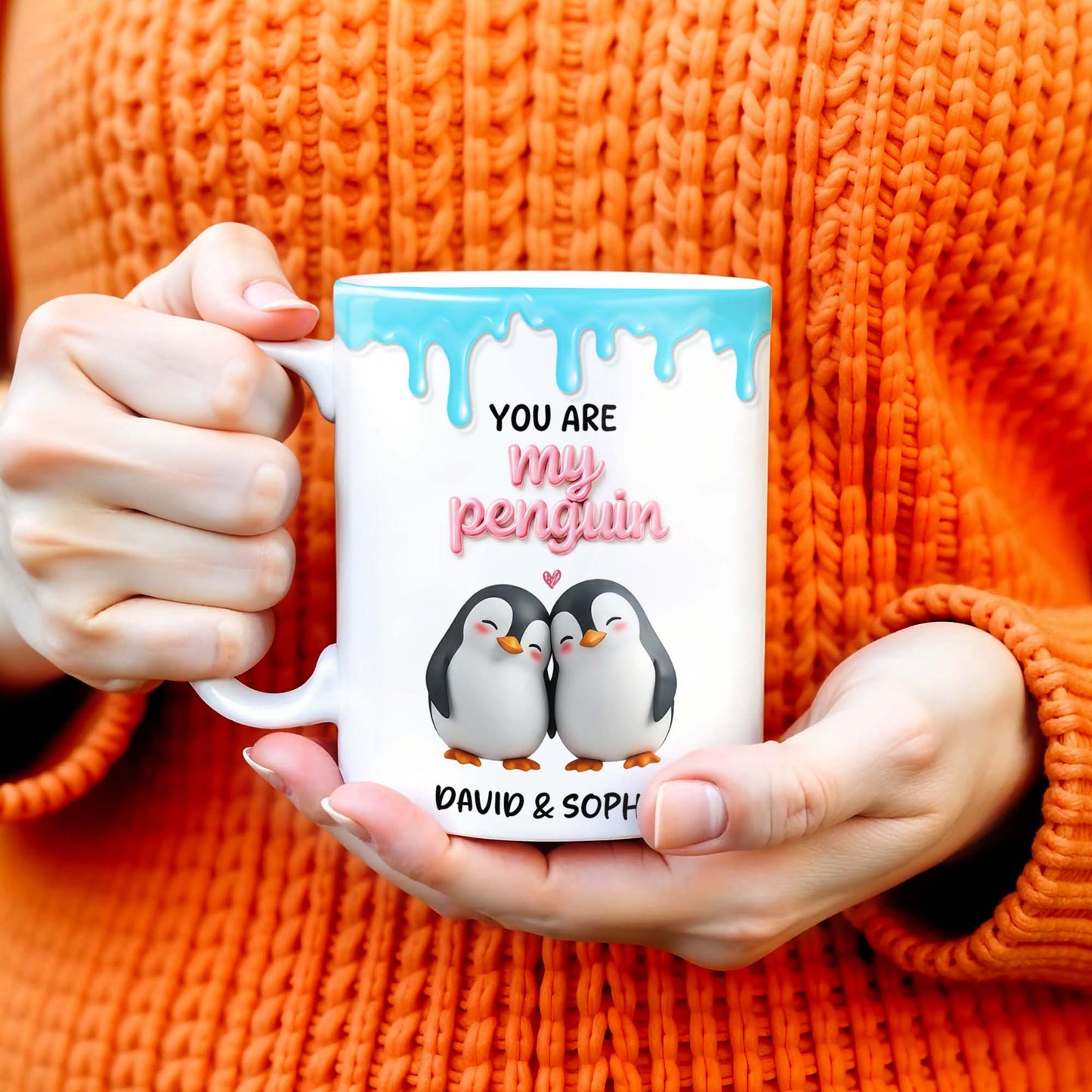 Penguin Mate Forever Love Custom Mug