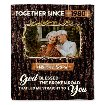 God Blessed The Broken Road Couple's Custom Blanket