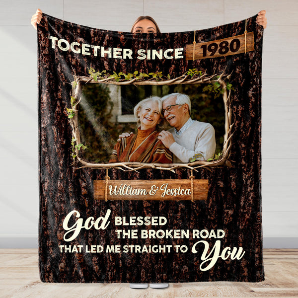God Blessed The Broken Road Couple's Custom Blanket