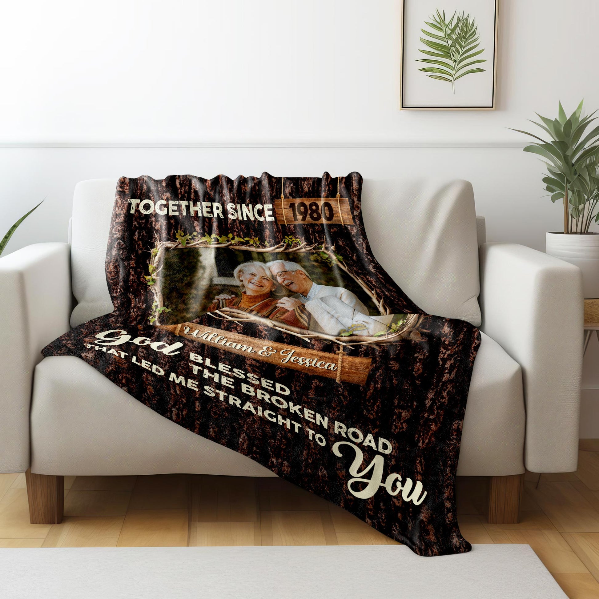 God Blessed The Broken Road Couple's Custom Blanket