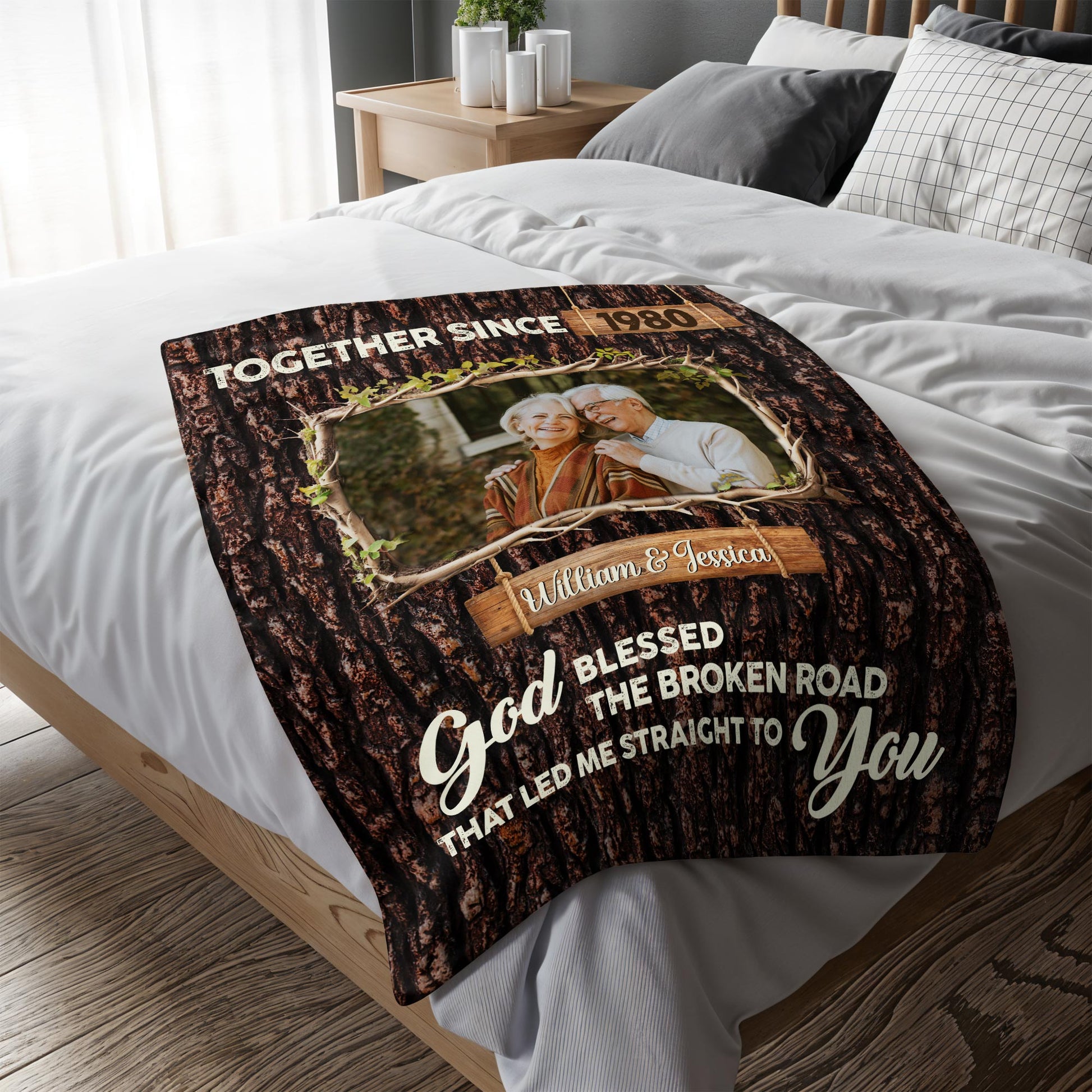 God Blessed The Broken Road Couple's Custom Blanket