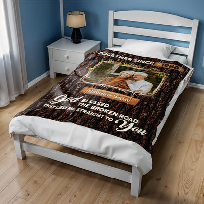 God Blessed The Broken Road Couple's Custom Blanket