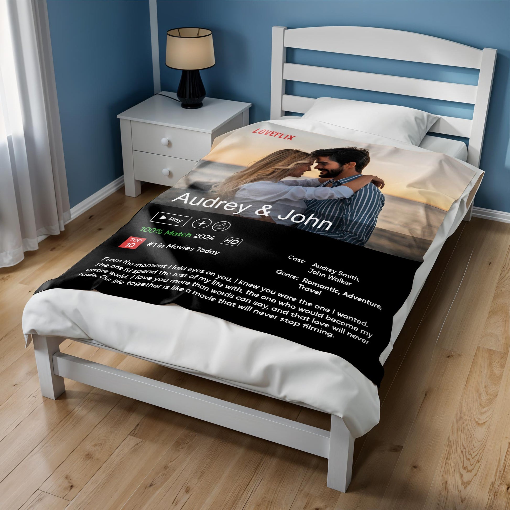 Our Love Is Like A Never-Ending Movie Custom Blanket