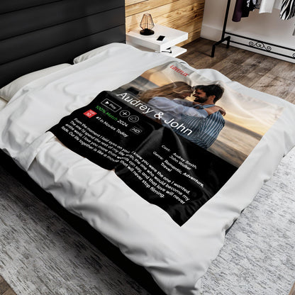 Our Love Is Like A Never-Ending Movie Custom Blanket