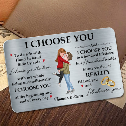Hand In Hand Side By Side, I Choose You Quote With Couple And Rings