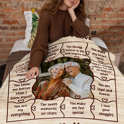 12 Reasons Why I Love You, Sweet Memories And Heartfelt Quotes Blanket