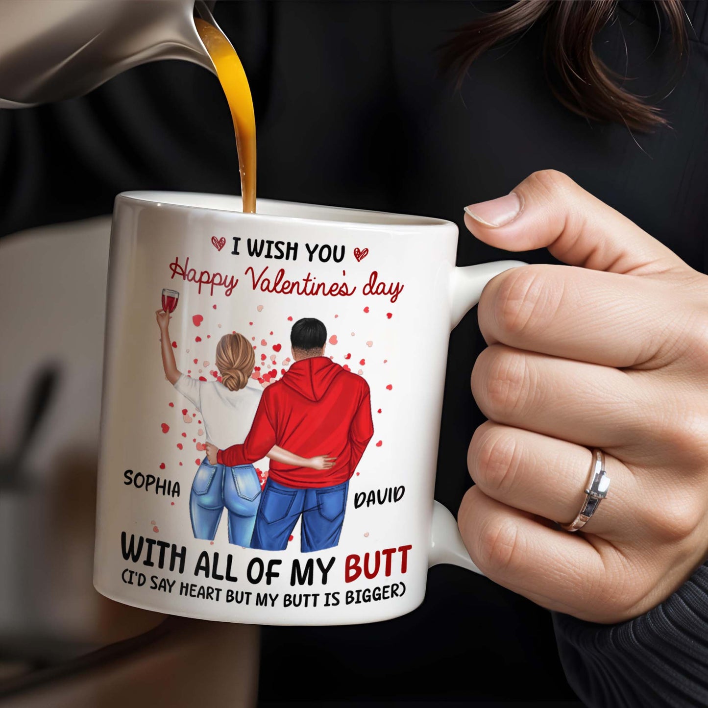 Happy Valentine's Day With All Of My Butt Couple Design