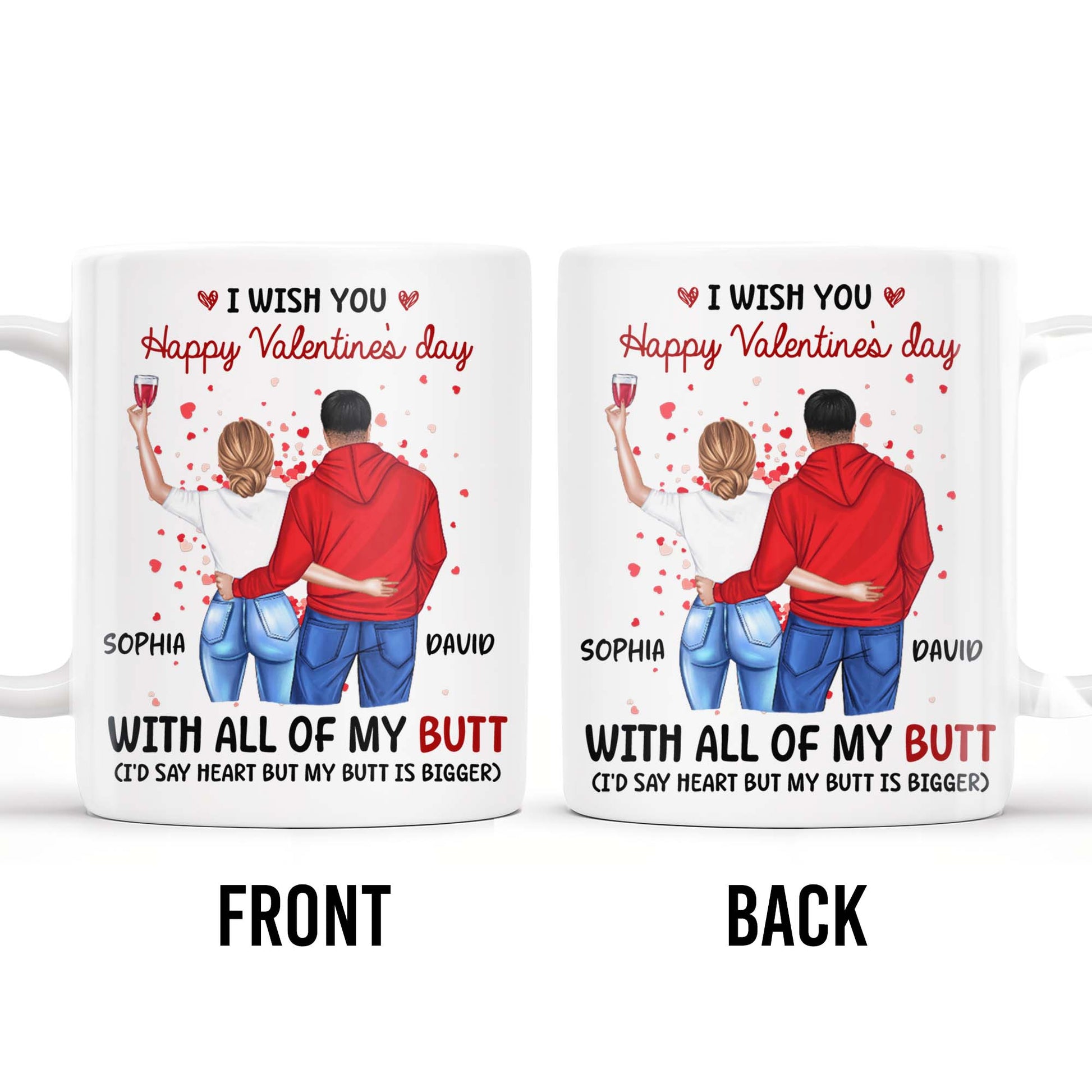 Happy Valentine's Day With All Of My Butt Couple Design