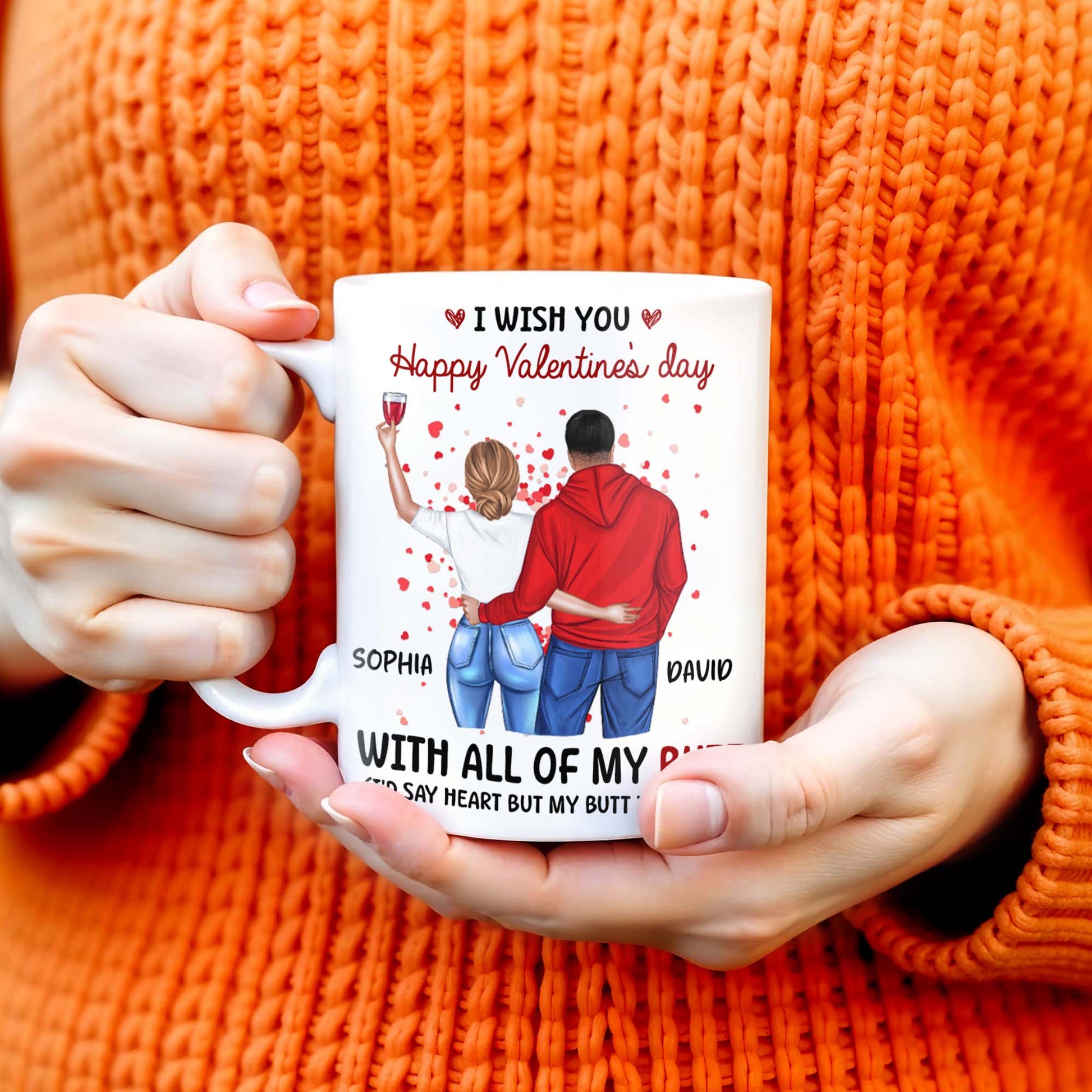 Happy Valentine's Day With All Of My Butt Couple Design